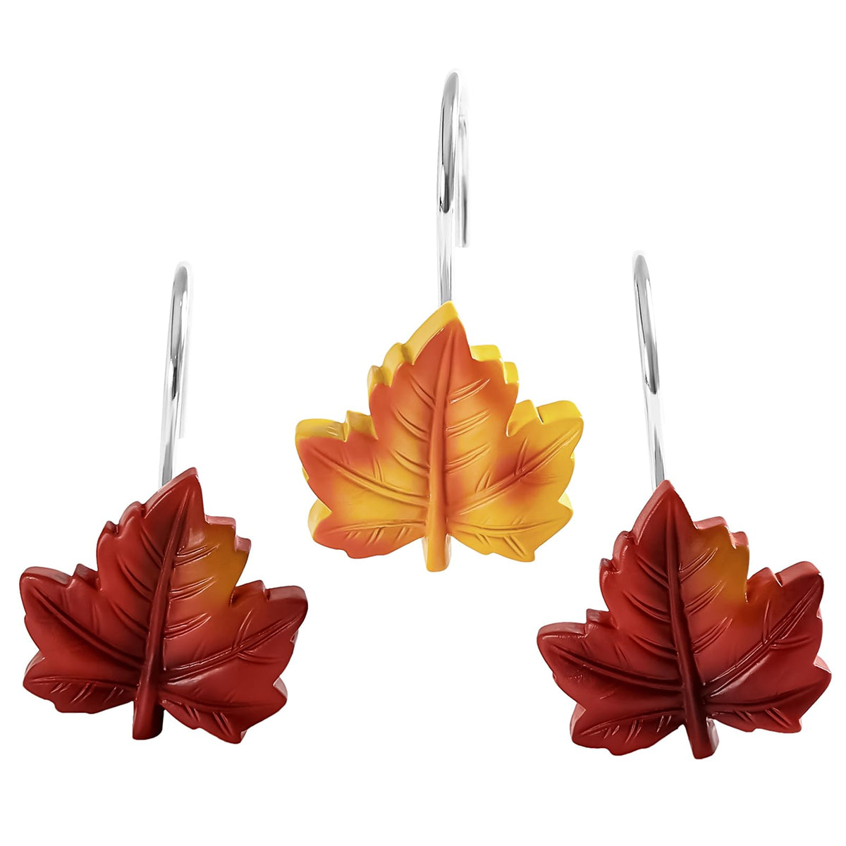 SageGreen Plant Leaf Shower Curtain Hooks,Eucalyptus Bathroom Decor,12PCS