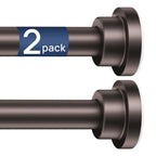 ENJOYBASICS 2 Pack Tension Curtain Rod, 32-66" Adjustable, Stable, Black