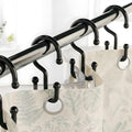 Bathway Green Shower Curtain Hooks, 12 Plastic Double Shower Curtain Rings