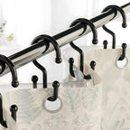 Bathway Green Shower Curtain Hooks, 12 Plastic Double Shower Curtain Rings