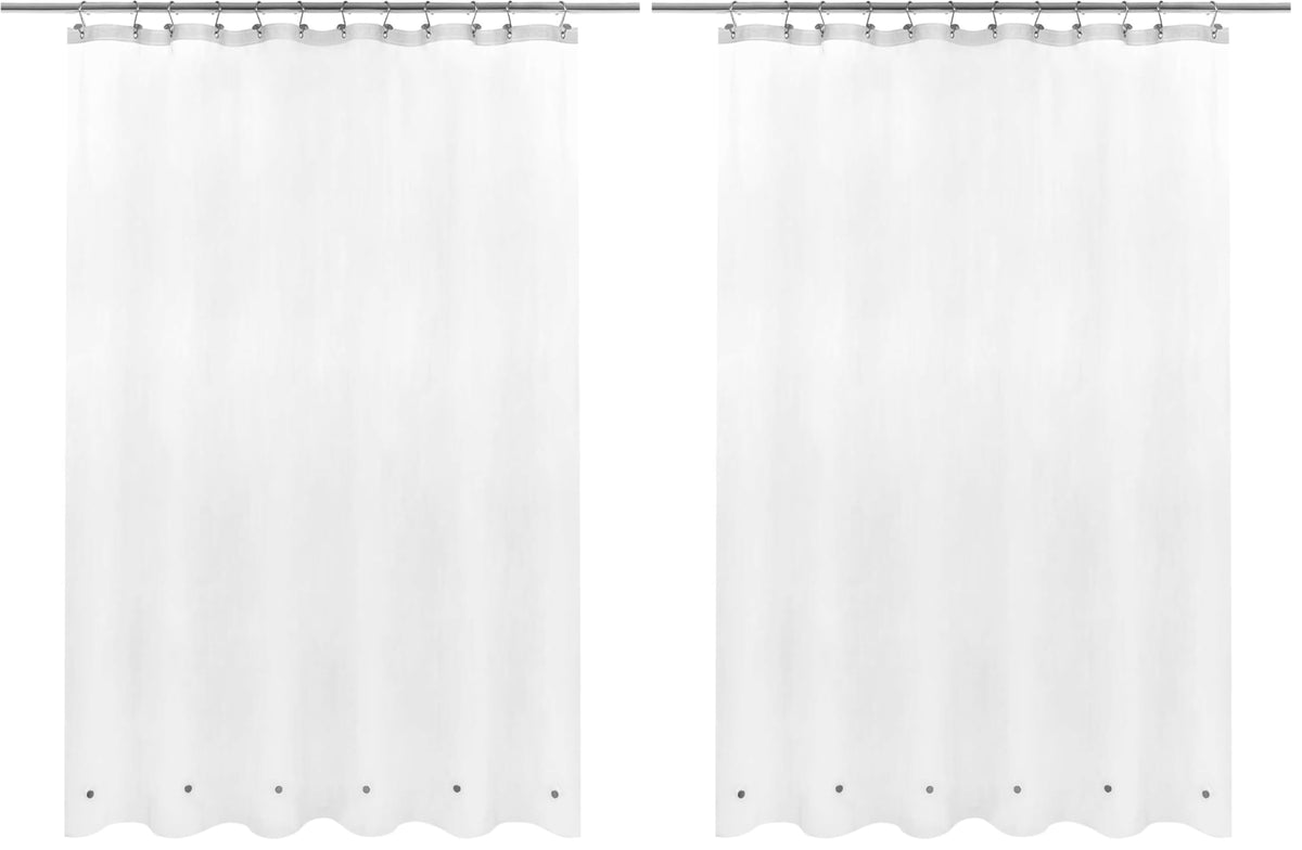 Barossa Design 48 inch Wide Stall Shower Curtain Liner with Magnets, Clear