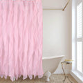 White Ruffle Shower Curtain for Bathroom Sheer Shower Curtain, 72in Long