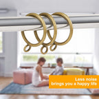 Antique Brass Curtain Rings with Eyelets for Up to 1.2-inch Curtain Rods (Set of 30 PCS Curtain Rings)