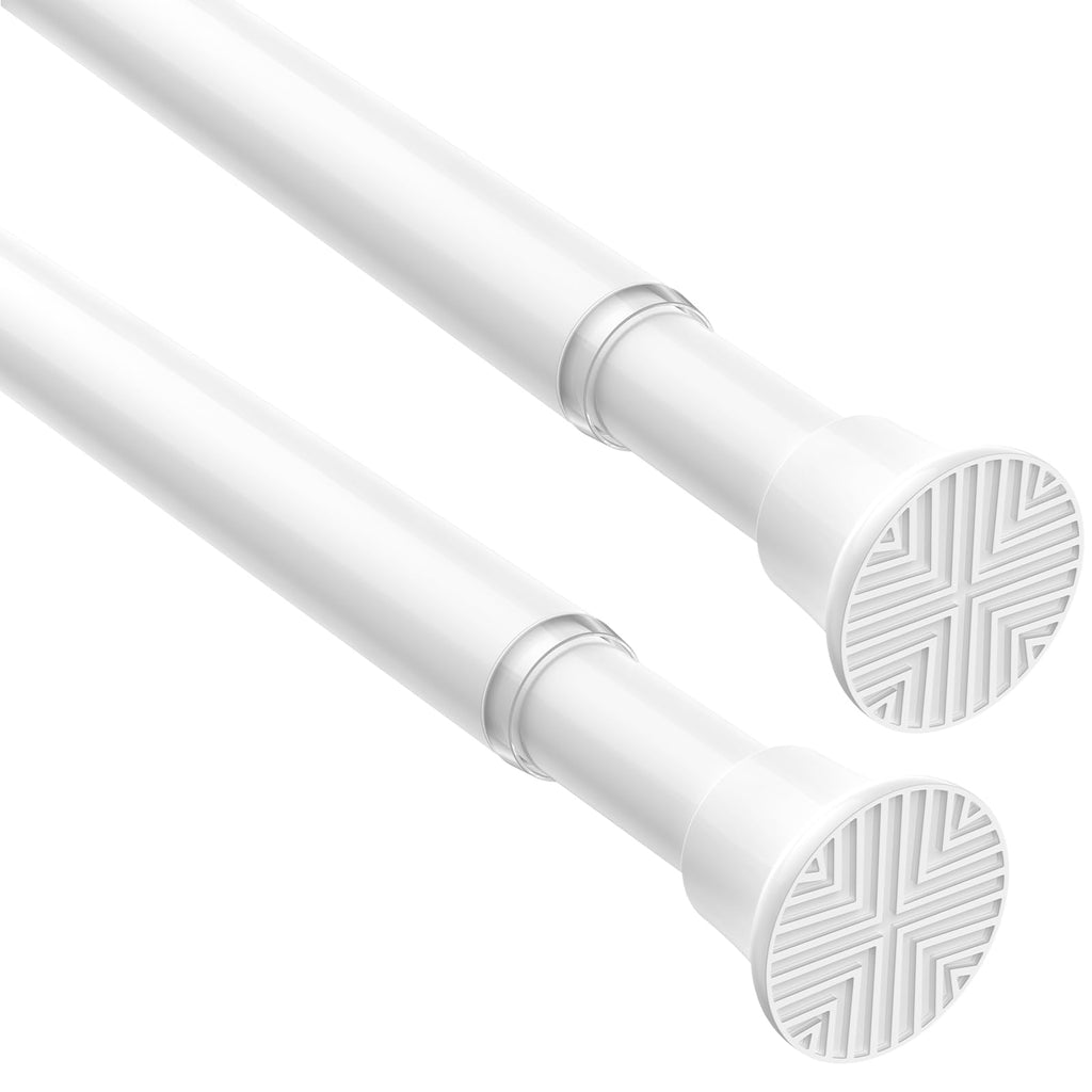 AIZESI Tension Rod 24-46 inch, Tool-Free No Drill Spring Curtain Rod, Black