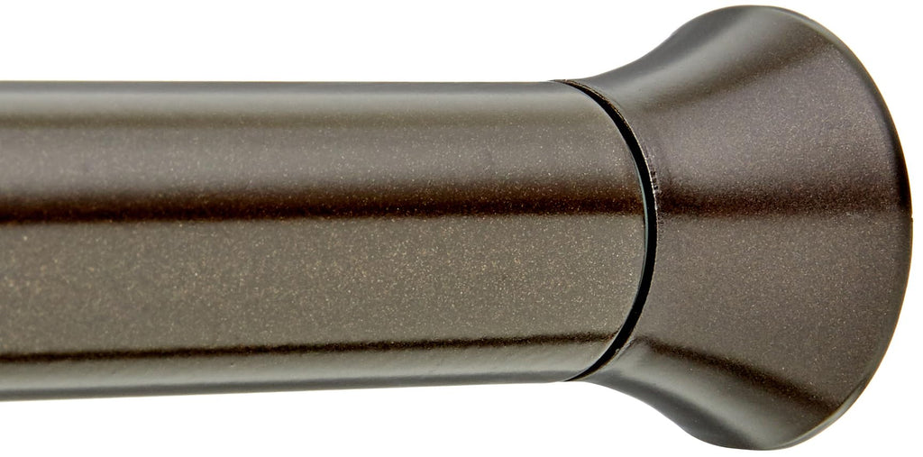 Amazon Basics No Drilling Spring Tension Curtain Rod, Adjustable Length 54-90" Width, Classic Finial, Nickel