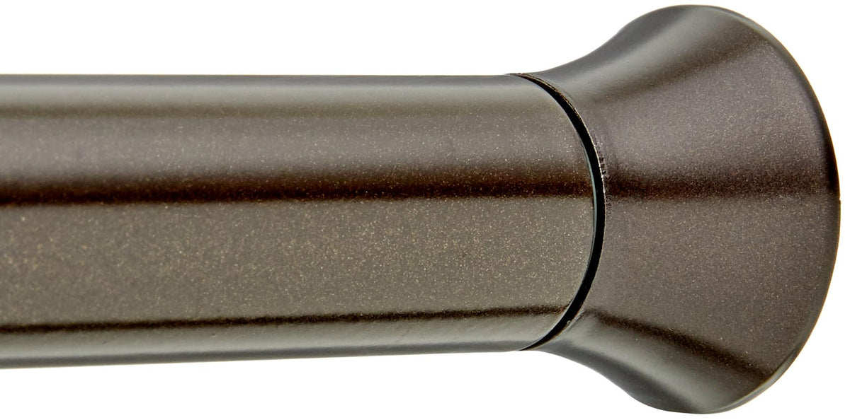 Amazon Basics No Drilling Spring Tension Curtain Rod, Adjustable Length 54-90" Width, Classic Finial, Nickel