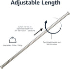 Amazon Basics No Drilling Spring Tension Curtain Rod, Adjustable Length 54-90" Width, Classic Finial, Nickel