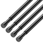 AIZESI 2Pcs Spring Tension Curtain Rods, Adjustable 26-39 Inch, White