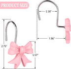 12 pcs Bow Knot Shower Curtain Hooks,Home Decorative Shower Curtain Rings