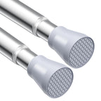 AIZESI Shower Curtain Rod 43 to 73 Inch Spring Tension Rods No Drill, White