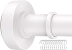 Black Tension Shower Curtain Rod – Adjustable 18-79 Inches, Fits 20-78 Inch Spaces (Ideal for 72" Wide Bathrooms), No Drill Rust Resistant Spring Rod for Bathroom