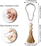 Boho Shower Curtain Hooks Rings Rustproof, CHICTIE Nautical Decorative Shower Curtain Rings with Handmade Wood Beads Tassel, Farmhouse Home Bathroom Bedroom Baby Room Decor Set of 12 (Natural Jute)