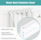 AIZESI Shower Curtain Rod 43 to 73 Inch Spring Tension Rods No Drill, White