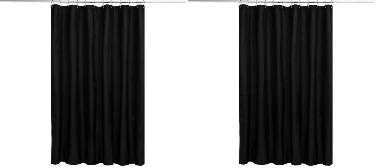 N&Y HOME Fabric Small Stall Shower Curtain Liner Extra Long 36x84, White