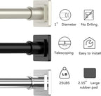 UIOSANRT Brushed Nickel Shower Curtain Rod 31-79 Inches Non-Slip Shower Rod Tension Mounted No Drill Tension Shower Curtain Rods Spring Tension Rod for Windows Bathroom