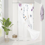 Gibelle 3 in 1 Sage Green Watercolor Floral Shower Curtain Liner Set, 72x72