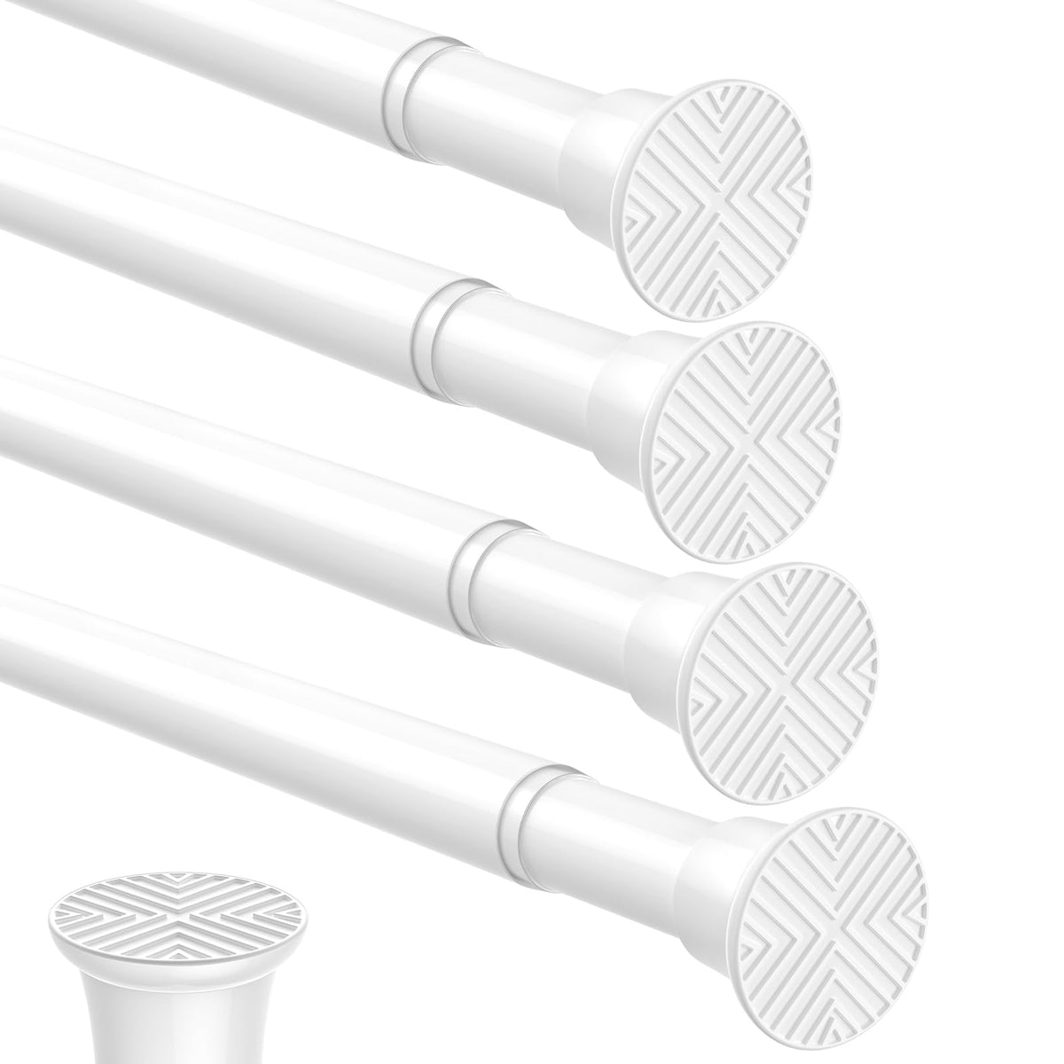 2pack Spring Tension Curtain Rods 18-36 Inch Adjustable Black Tension Rod