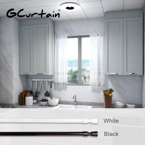 2PCS Shower Curtain Rod No Drilling, Spring Tension Rod, 27-47 Inch, 1/2 Inch Diameter, Rubber Cap on Either End, White