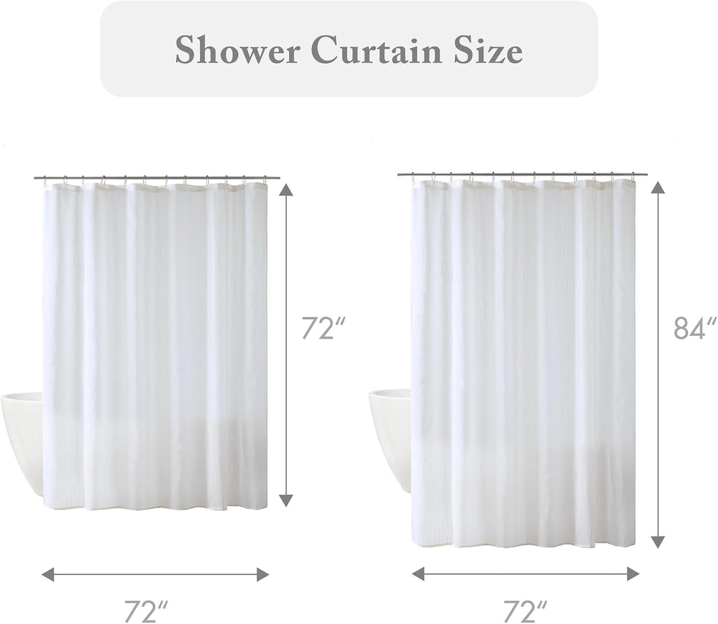 Madison Park Anna Sheer Shower Curtain for Bathroom, 72 x 72, White