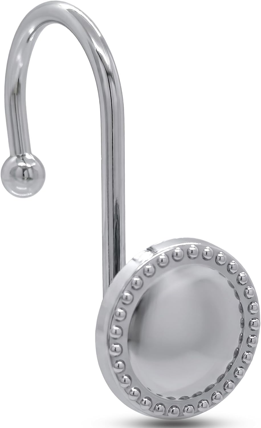 Shower Curtain Hooks,Rust-Resistant Decorative Rings,12-Pack,Chrome