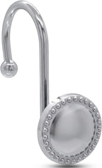Shower Curtain Hooks,Rust-Resistant Decorative Rings,12-Pack,Chrome