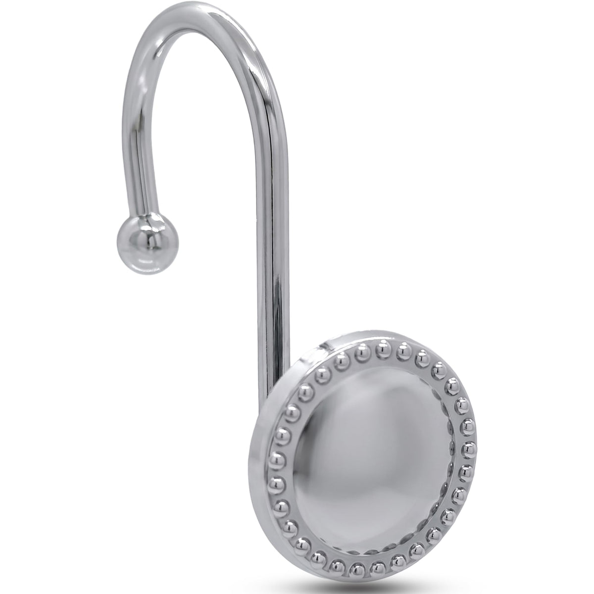 Shower Curtain Hooks,Rust-Resistant Decorative Rings,12-Pack,Chrome
