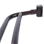 JS Jackson Supplies Double Curved Shower Rod, Metal Construction, Adjustable Between 44 to 70 Inches, Aluminum Rods and Zinc Mounting Hardware, Quality Modern Bathware, Black Finish