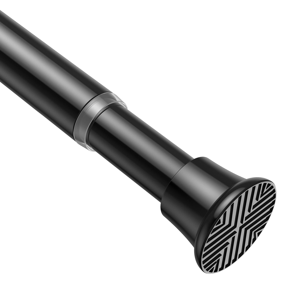 AIZESI Tension Rod 24-46 inch, Tool-Free No Drill Spring Curtain Rod, Black