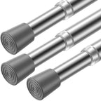 AIZESI 2Pcs Spring Tension Curtain Rods, Adjustable 26-39 Inch, White