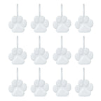 Sunlit Fashion Design Cute Paw Print Polished Shower Curtain Hooks for Dog Cat and Bear, Rust Proof Oil Metal Shower Curtain Rings, Black-12 Pack