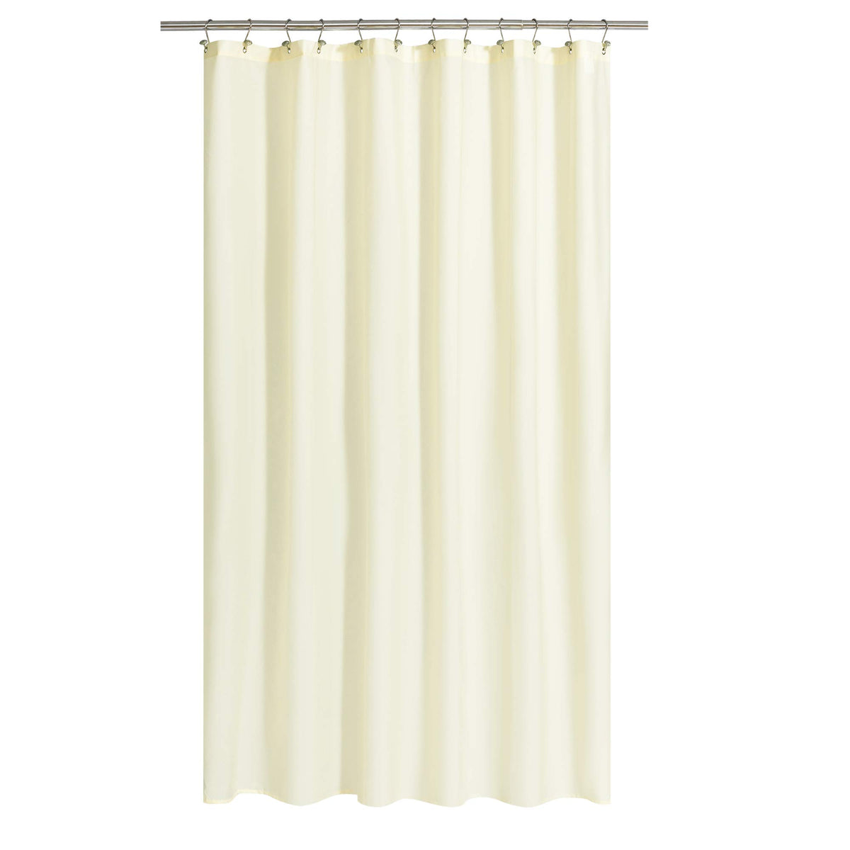 N&Y HOME Fabric Small Stall Shower Curtain Liner Extra Long 36x84, White