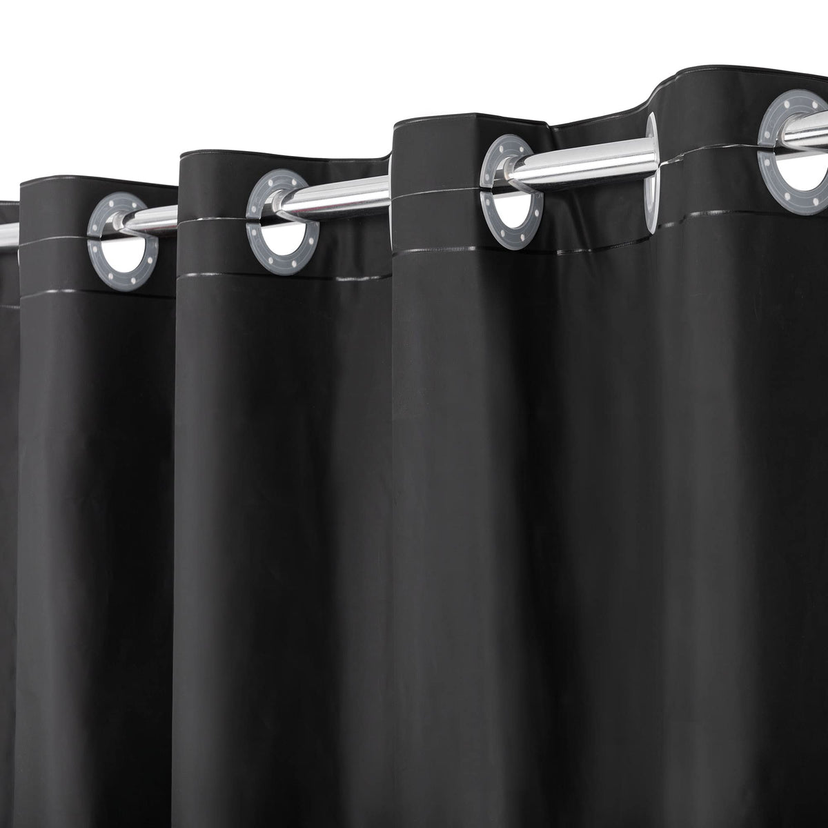 No Hook Shower Curtain or Liner, Standard Size 71 x 74, Pebble