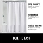GORILLA GRIP White Waffle Style Textured Fabric Shower Curtain, 72x72
