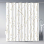 Striped Shower Curtain for Bathroom, Grey White, 72" W x 72" L