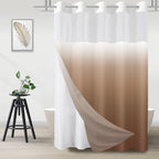 No Hook Shower Curtain and Liner Set, Ombre Black and White, 71x74