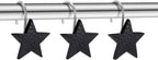CHICTIE Star Shower Curtain Hooks,Black Decorative Shower Curtain Hooks Rings,Set of 12 Rust Proof Shower Hooks for Bathroom (Black)