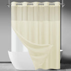 SORTTO Ringless Slub Shower Curtain with Snap in Liner, 71x74, Black