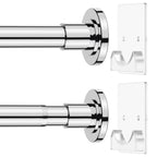 CorkLatta Matte Black Shower Curtain Rod,1 Inch Diameter Stainless Steel Adjustable Spring Tension Rods 32 to 80",with Holders,Anti-Slip,Curtain Rods No Drilling(1 Pack)