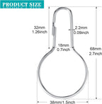 Queekay 60 Pcs Metal Shower Curtain Hooks Reusable Hanging Clips, Silver