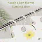 Amazer Shower Curtain Hooks, Decorative Shower Curtain Hooks Rust-Resistant Stainless Steel Shower Curtain Hooks for Bathroom Shower Rod-Set of 12, Polished White