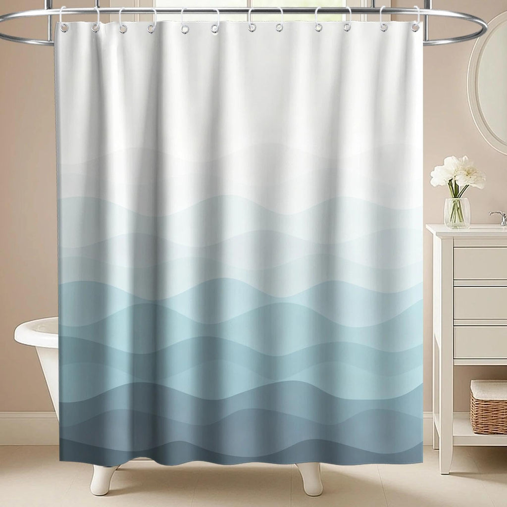 Nautical Green Sea Turtles Beach Theme Fabric Shower Curtain Sets Bathroom Blue Ocean Decor with Grommets and Hooks - 72 x 72 Inch Teal