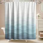 Nautical Green Sea Turtles Beach Theme Fabric Shower Curtain Sets Bathroom Blue Ocean Decor with Grommets and Hooks - 72 x 72 Inch Teal