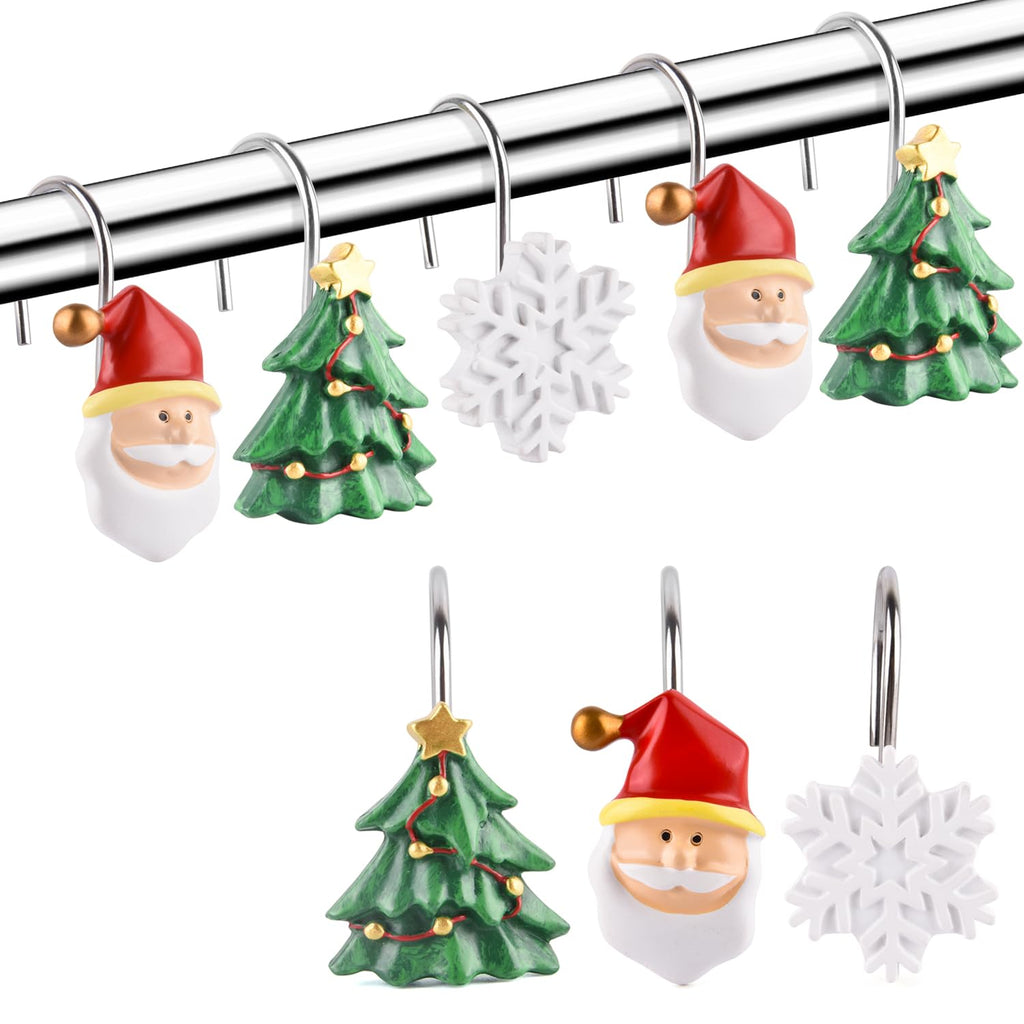 Decorative Shower Curtain Hooks,12Pcs Seashell Turtles Shower Curtain Rings