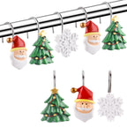 Decorative Shower Curtain Hooks,12Pcs Seashell Turtles Shower Curtain Rings