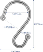Gidse Metal Shower Curtain Hooks, Set of 12, Rust Proof Shower Curtain Hooks Rings, Durable S Shaped Hooks Hangers for Shower Curtains, Kitchen Utensils, Clothes, Towels (Chrome)