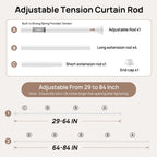 ALLZONE Tension Shower Curtain Rod, 29-84 In, Spring Loaded Curtain Rod