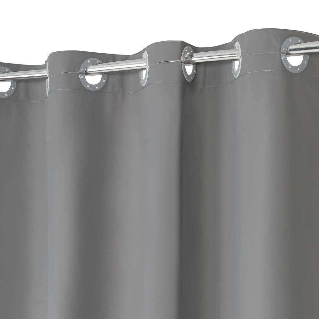 No Hook Shower Curtain or Liner, Standard Size 71 x 74, Pebble