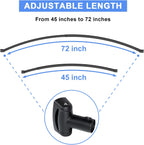 Tlooe Curved Shower Curtain Rod, 45-72 inches Adjustable Arched Shower Curtain Curved Rods, Rustproof Round Never Fall Design for Bathroom, Black, Need to Drill