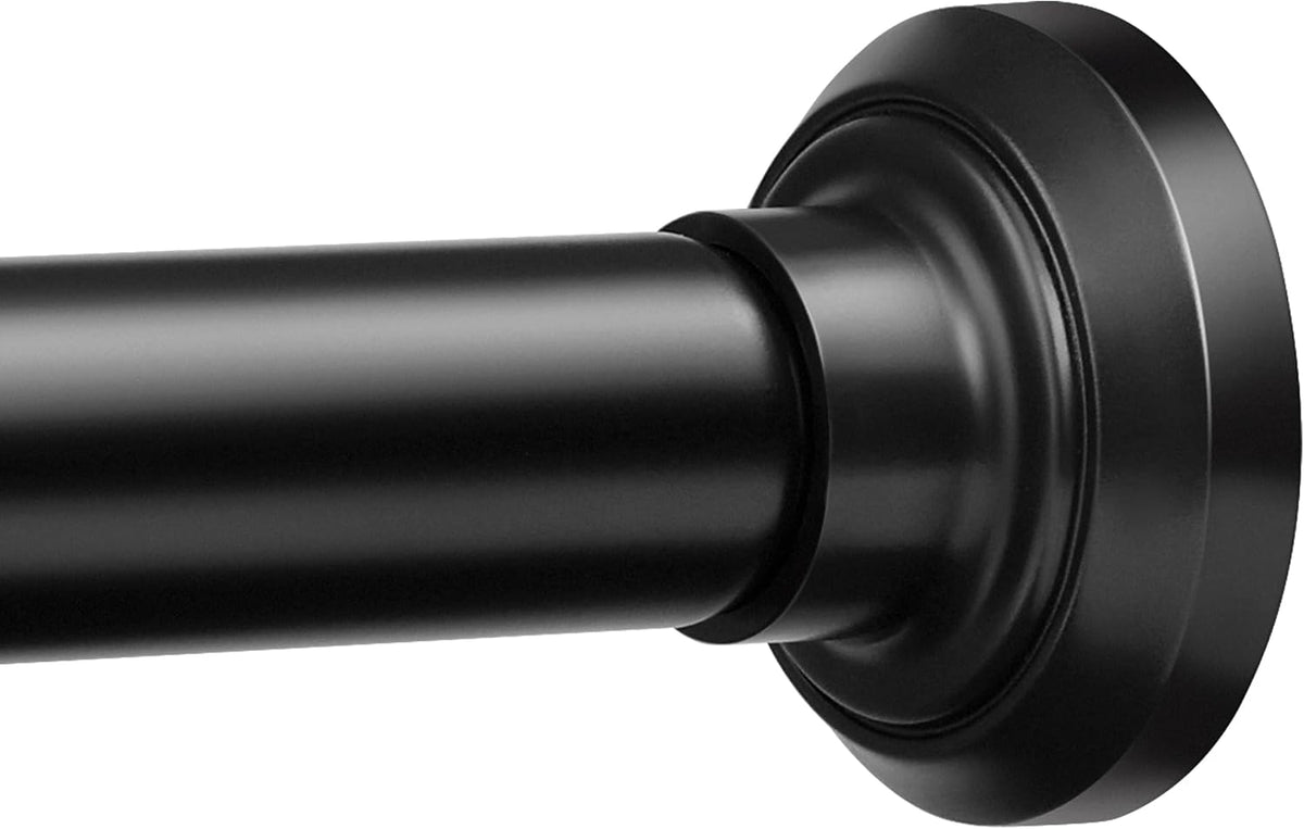 ENJOYBASICS 1" Black Shower Curtain Rod, 30-76" Adjustable, Secure Tension