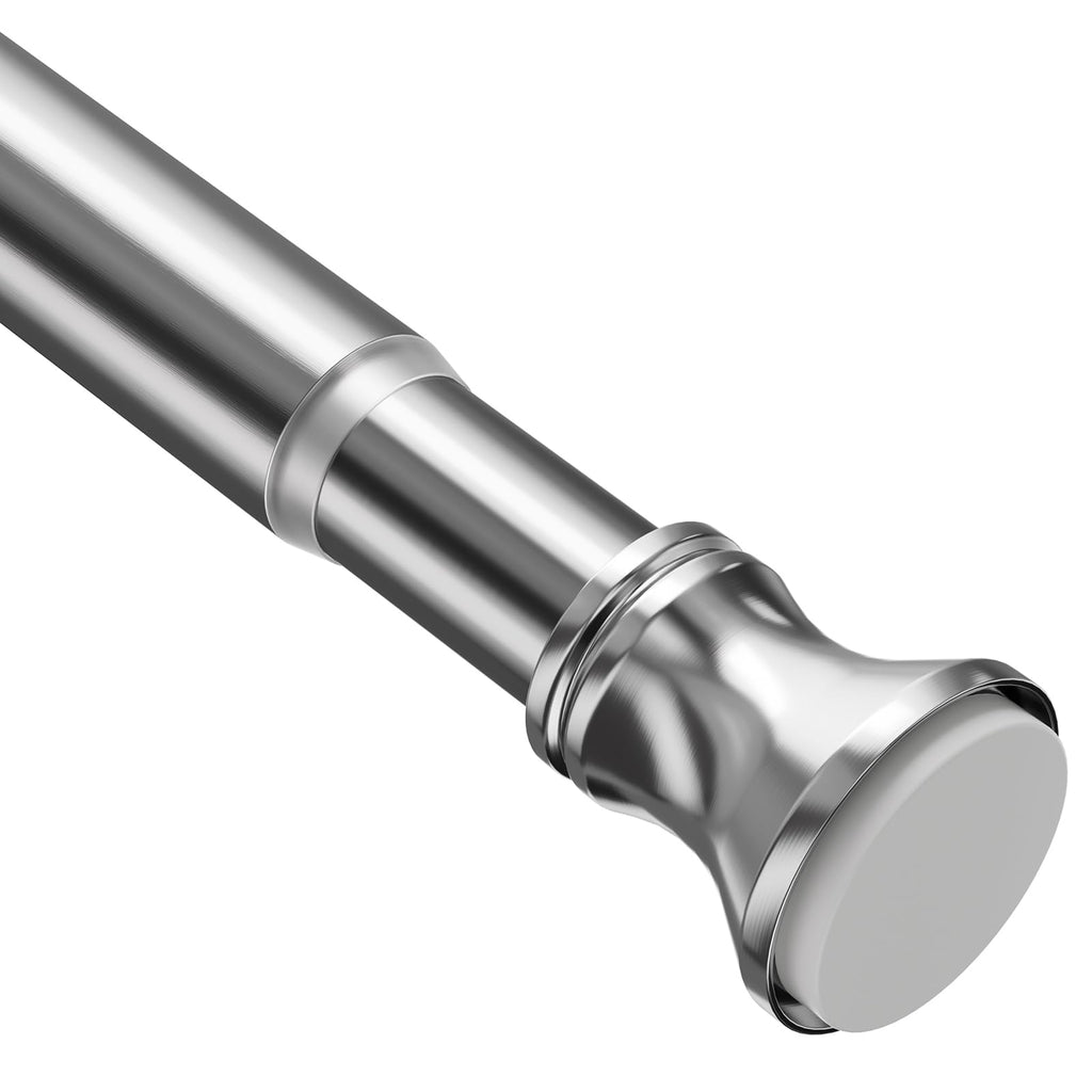 Amazer Spring Tension Shower Curtain Rod, 54-90 Inches Rust-Resistance Tension Curtain Rod Bathroom Rod, Adjustable Shower Curtain Rod No Drill, Nickel